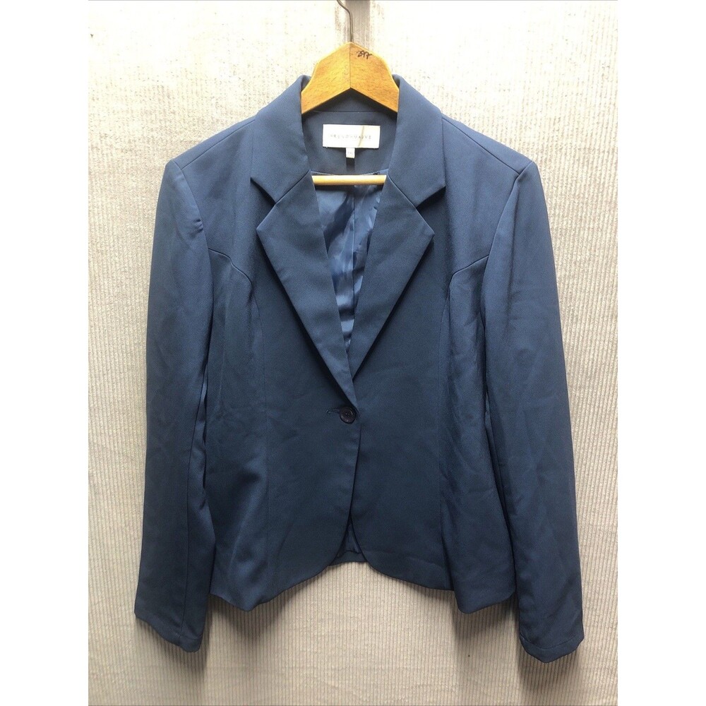 French Mauve Single Breast Blazer Size XXL Blue Career Tailored Professional